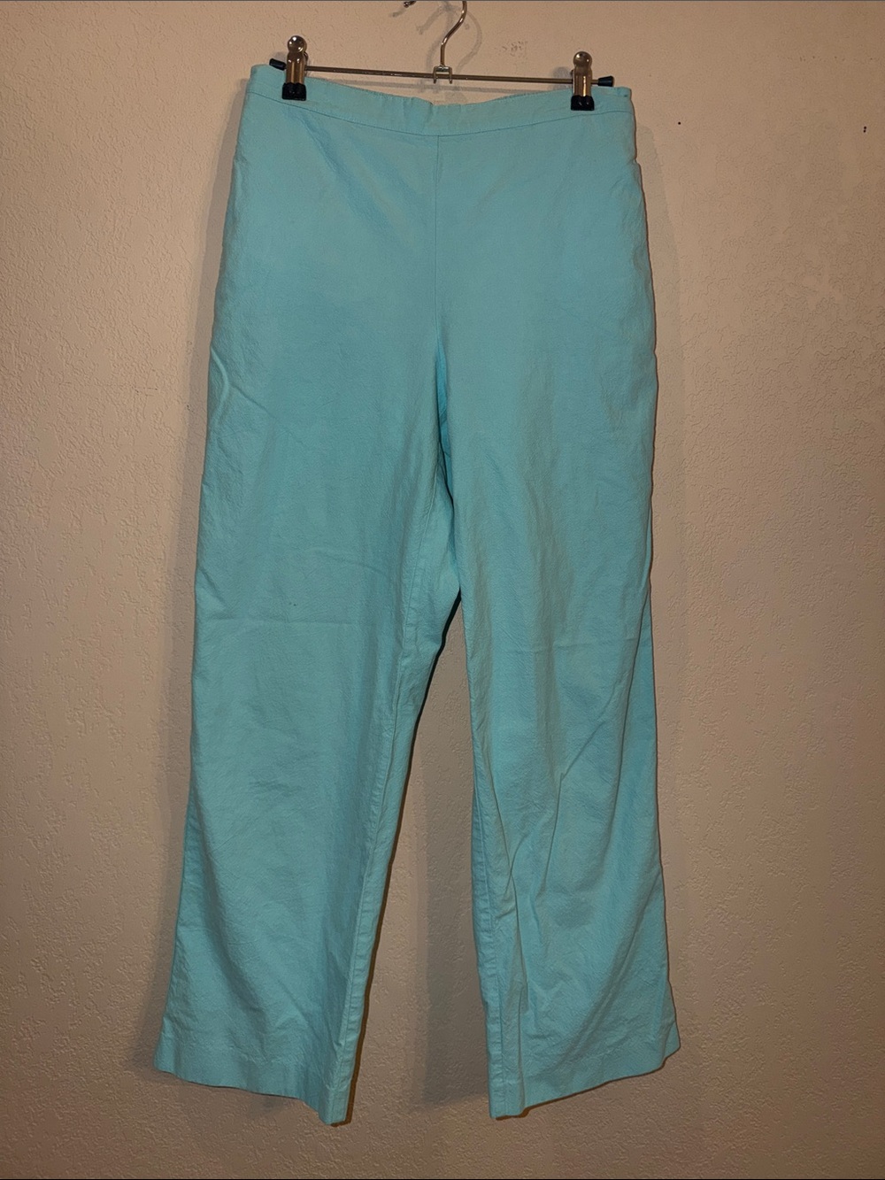 Alfred Dunner Petite Aqua Blue Cotton Pull-On Capris, Sz 8P